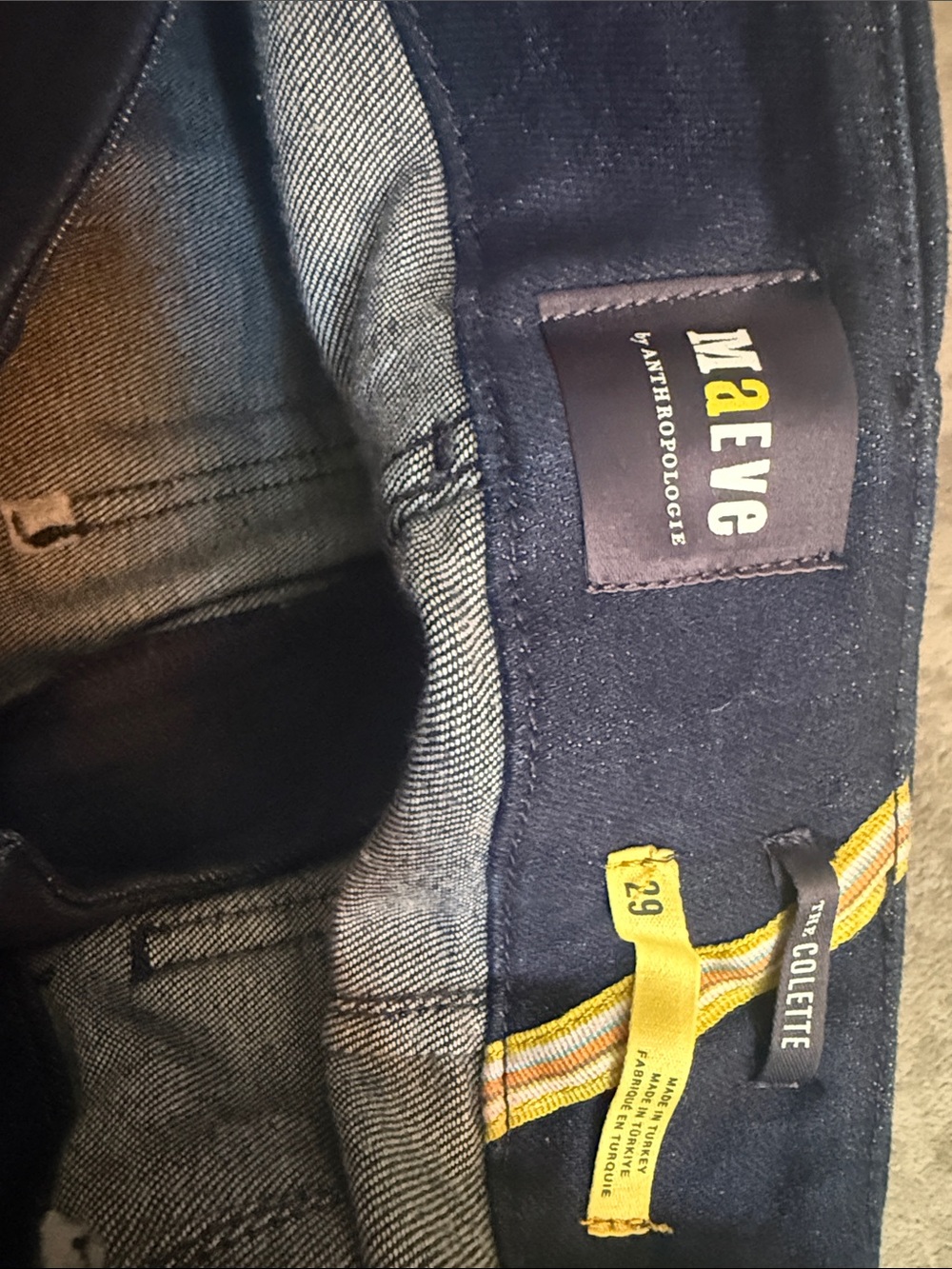 NWOT - Anthropologie Maeve Dark Blue Wide-Leg Cropped Women’s Jeans Size 29 - Picture 3 of 4